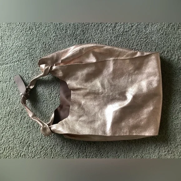 Anthropologie Rose Gold Leather Tote - Picture 1 of 7